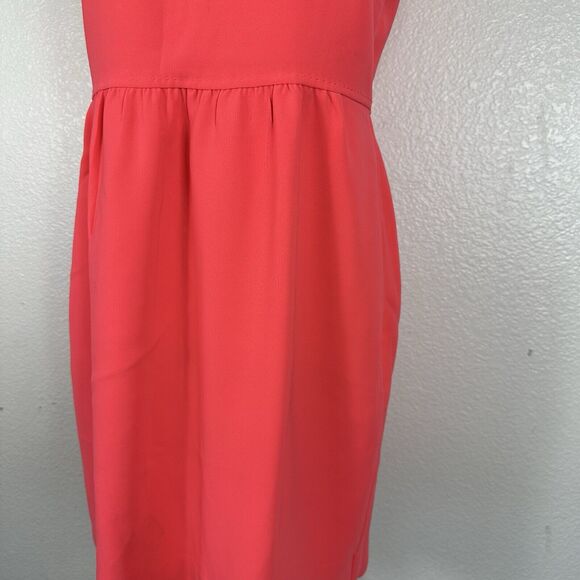 J Crew Dress Women Size 8 Spring Pink Coral Sheath Party Wedding Career Preppy - Picture 5 of 11